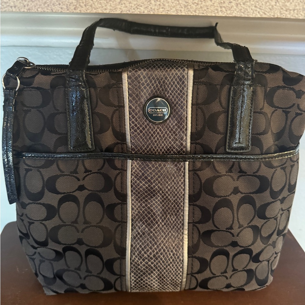 Coach Signature Python Strap Tote - image 2